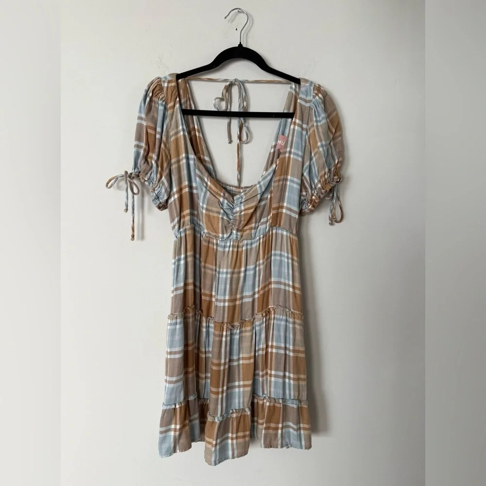 Show Me Your Mumu Maryellen Tiered Mini Dress in Georgetown Plaid - Picture 3 of 16